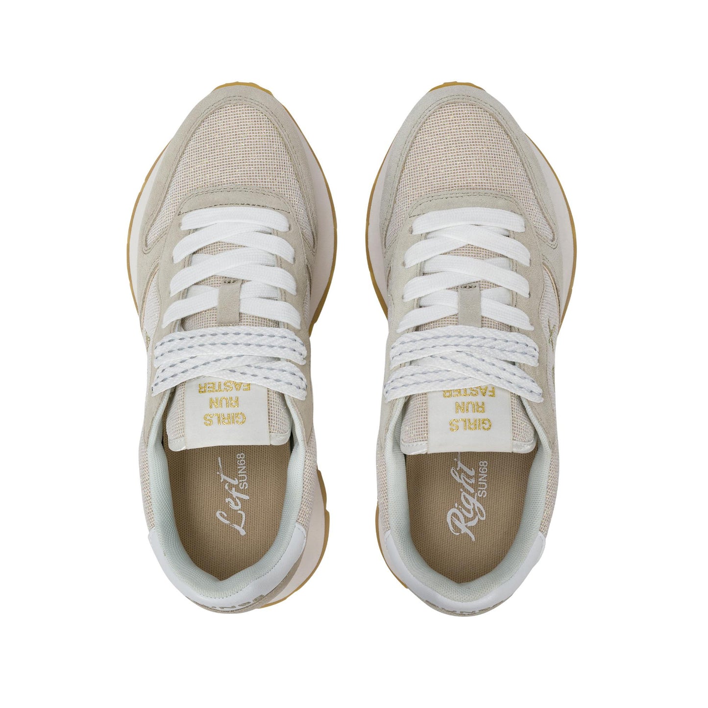 Sun68 Ally Glitter Z36203-43 sneaker donna in camoscio e lurex oro