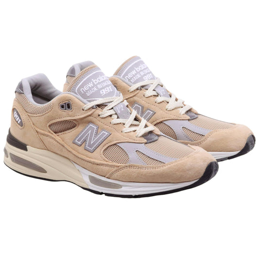 New Balance 991 sneaker unisex in tessuto marrone e grigio