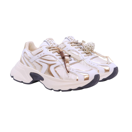 Gio+ Eleonora Dalia 13 Combi Gold sneaker donna in pelle bianca e oro