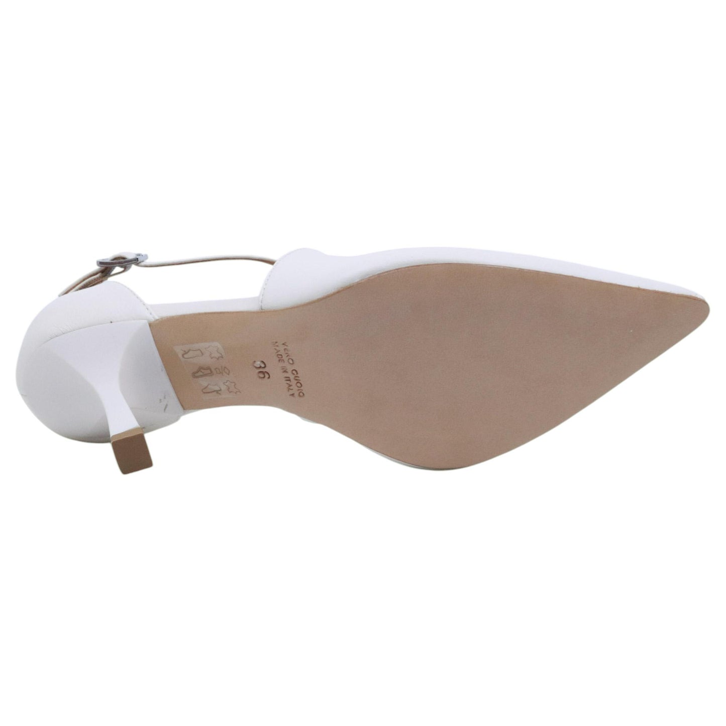 Décolleté donna Ranye Adele in pelle bianca