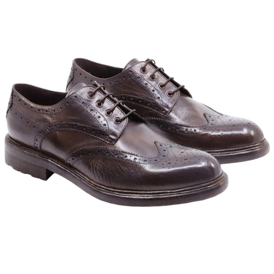 Scarpa Derby imperiale uomo Crispiniano 481 in pelle marrone