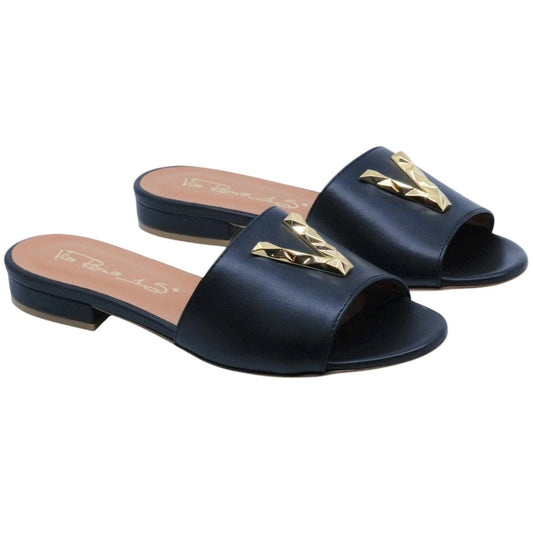 Sandalo donna Via Roma 15 4154 in pelle nera