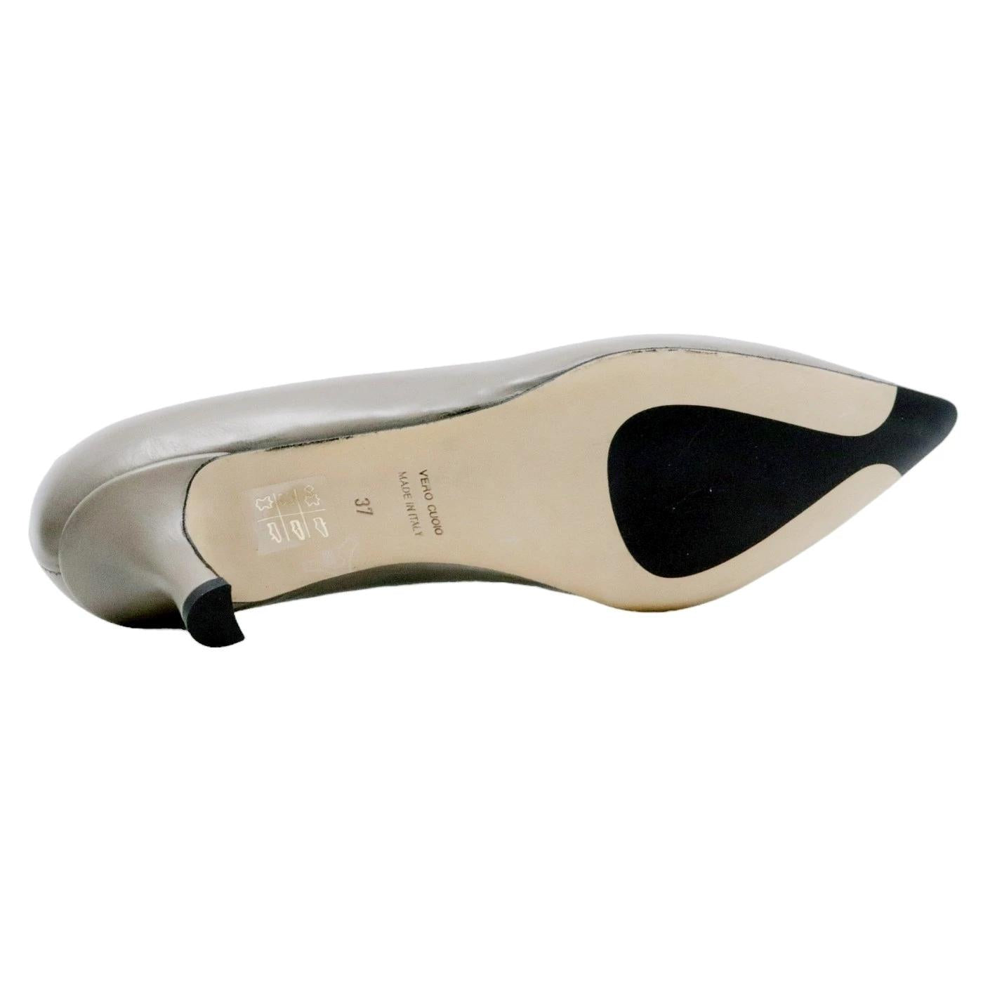 Décolleté donna Le Briella Z892 in pelle taupe con sfumature in nero
