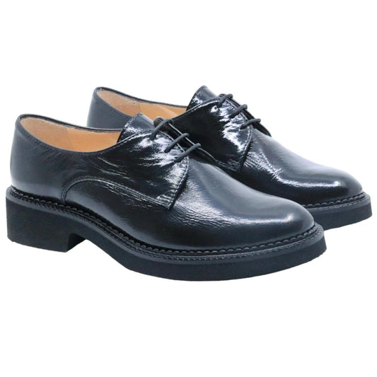Le Briella 1168 scarpa allacciata donna in pelle lucida nera
