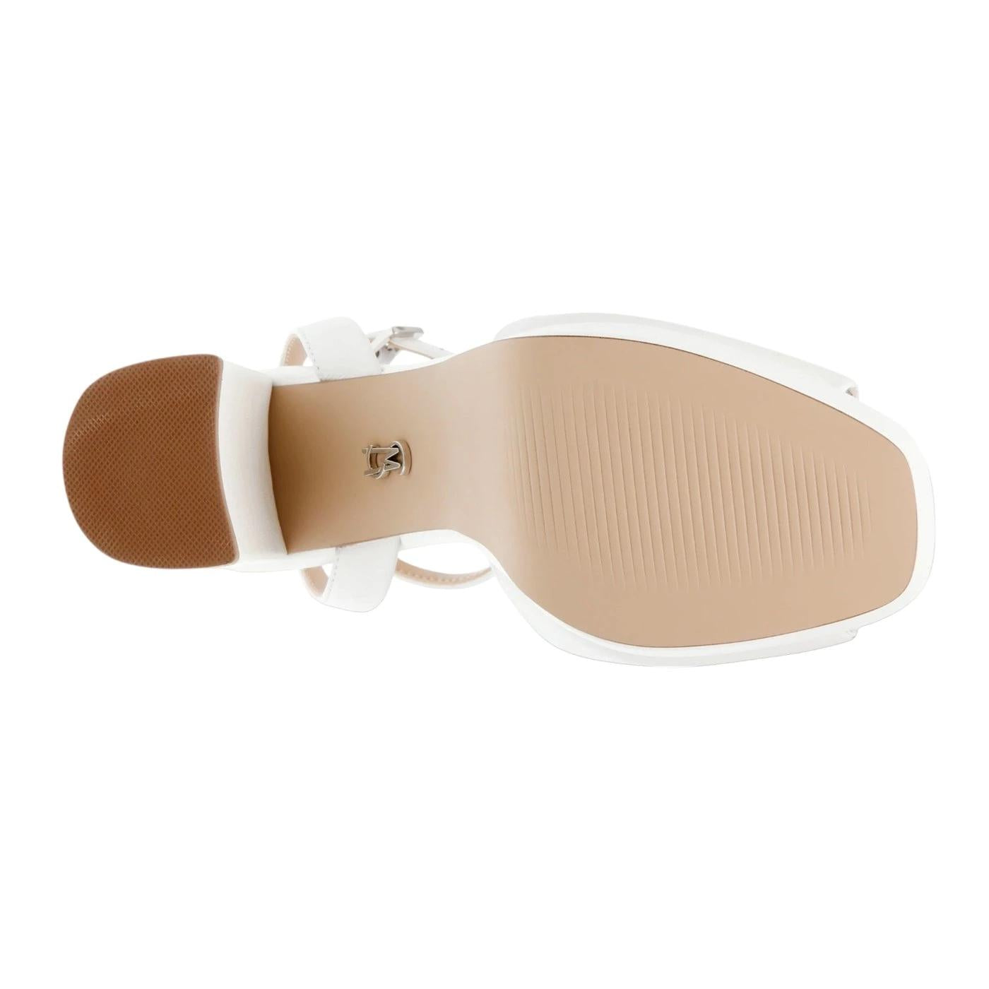 Sandalo con tacco Steve Madden Lourdes in similpelle color bianco