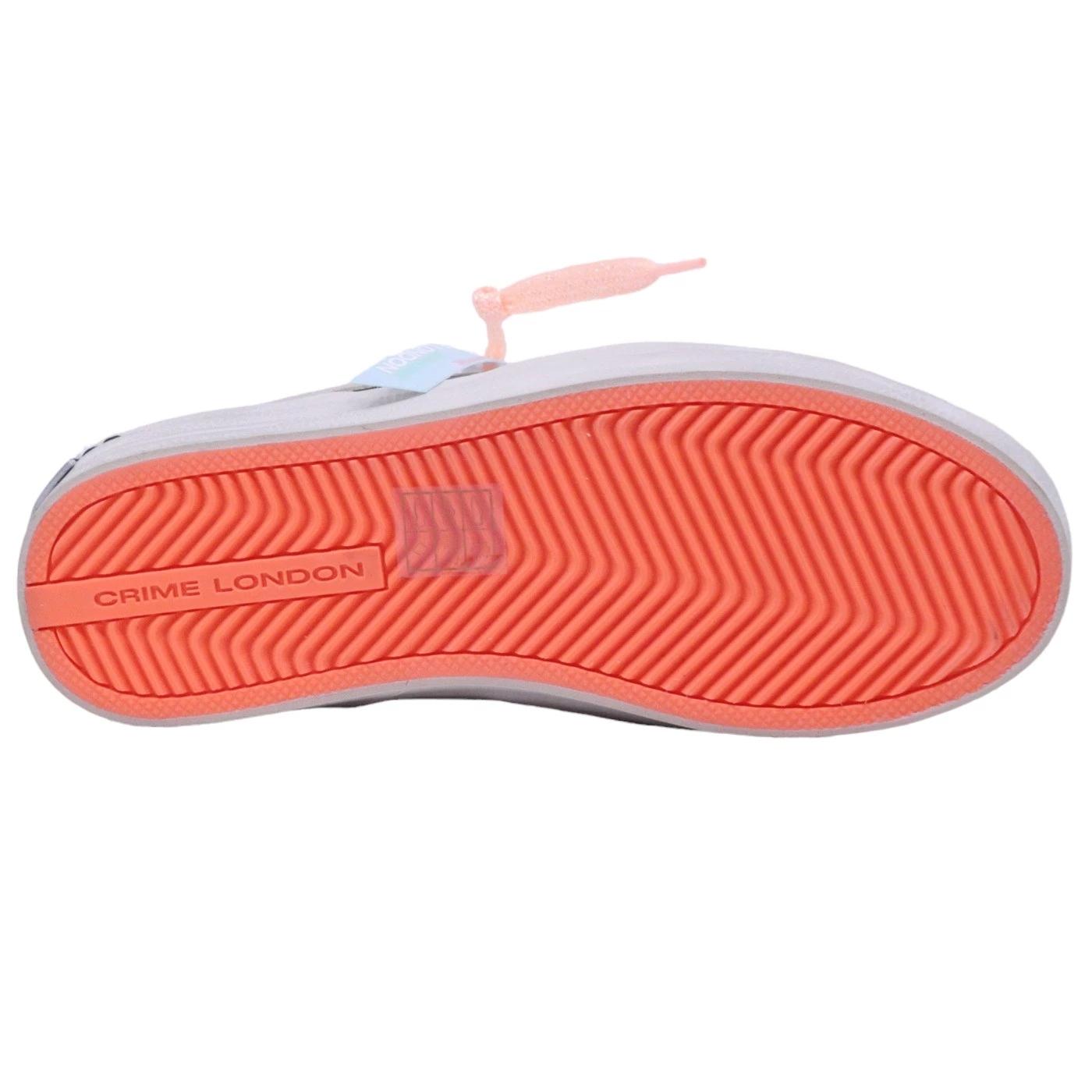 Sneaker donna Crime London 27101 sk8 Deluxe in pelle bianca e oro