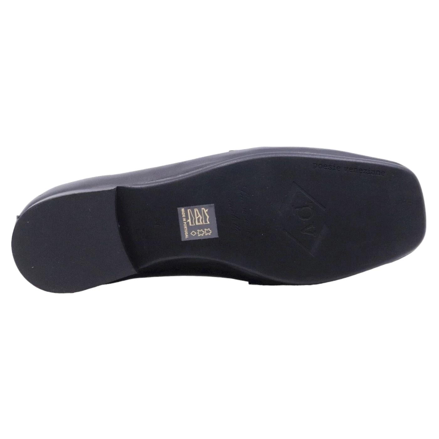 Mocassino donna Poesie Veneziane Prkg1 in pelle di colore nero con morsetto