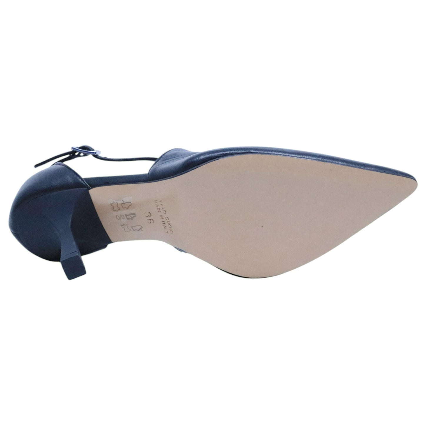 Décolleté donna Ranye Adele in pelle nera<BR/>