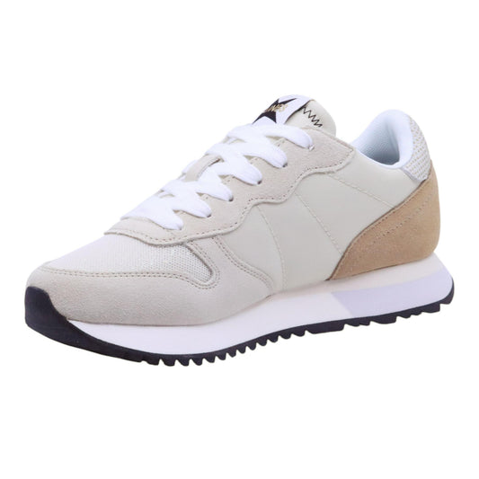 Sneaker donna Sun68 Stargirl Glitter Z35212 in tessuto beige