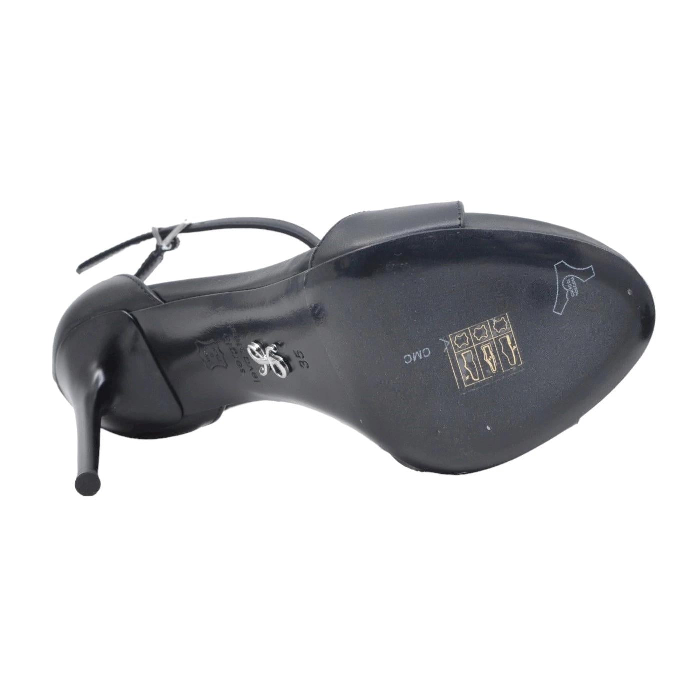 Sandalo con tacco Sergio Levantesi Zuma in pelle nera