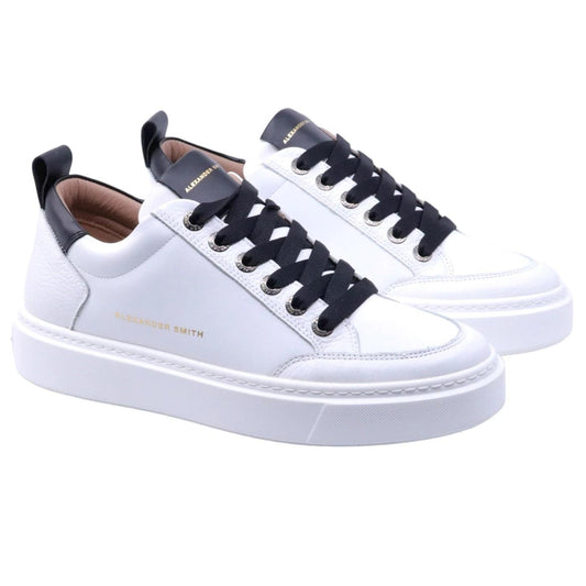 Sneaker uomo Alexander Smith Bond in pelle bianca e dettagli in nero