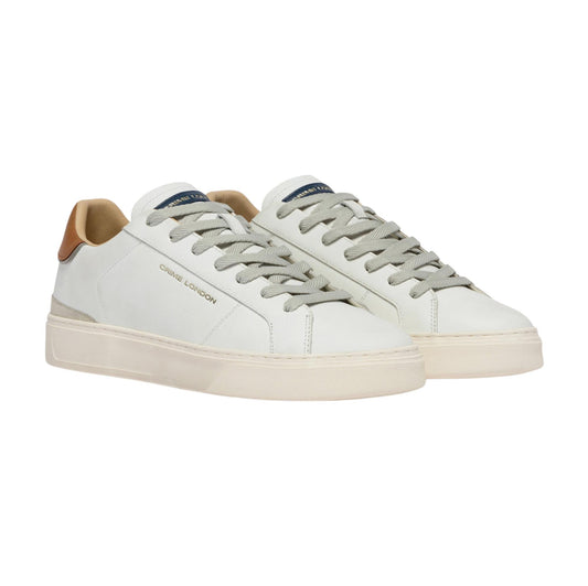 Crime London Blade Caramel Brûlée 19704 sneaker uomo in pelle bianca e camoscio