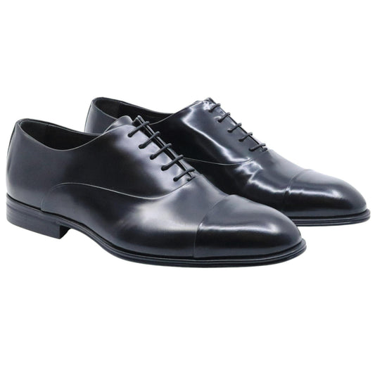Scarpa Oxford uomo Corvari 3504 in pelle spazzolata nera