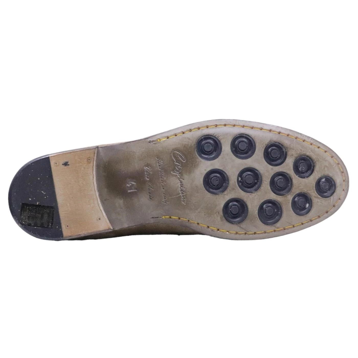 Mocassino uomo Crispiniano 02 in pelle scamosciata taupe