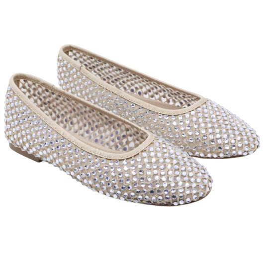 Ballerina Steve Madden Marli in tessuto a rete nude