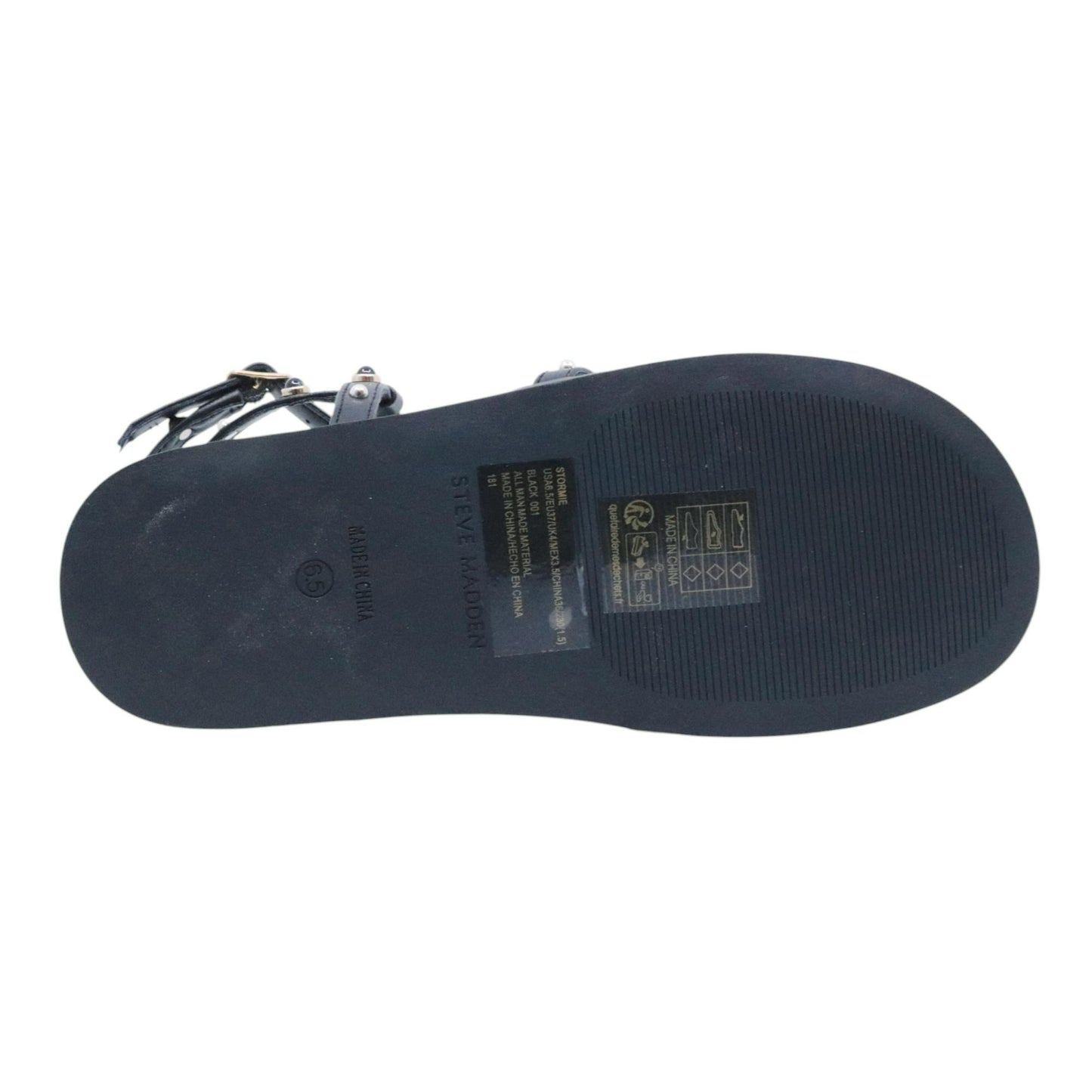 Steve Madden Stormie sandalo donna in similpelle nera con borchie
