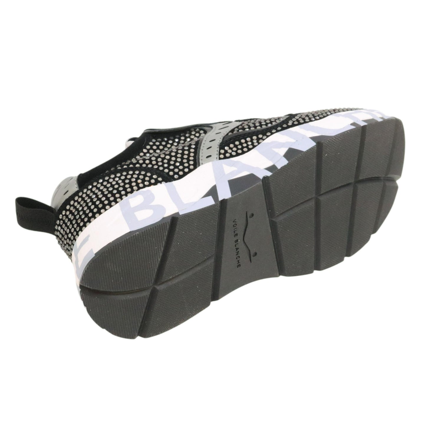 Voile Blanche CLUB105 sneaker donna in suede nero con strass