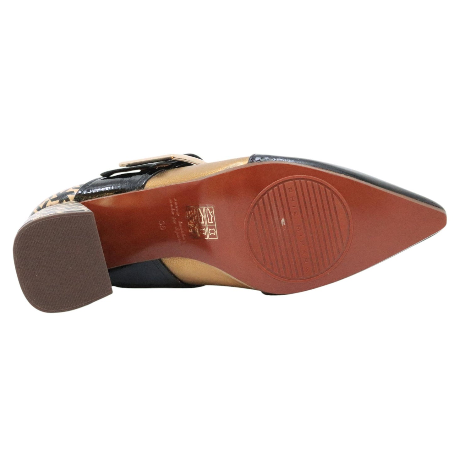 Decolletè Chie Mihara Abeu in pelle lucida nera e bronzo