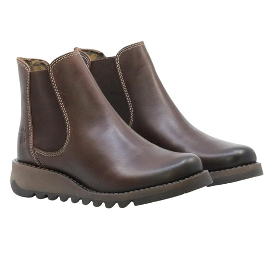 Fly London SALV stivaletto donna in pelle marrone