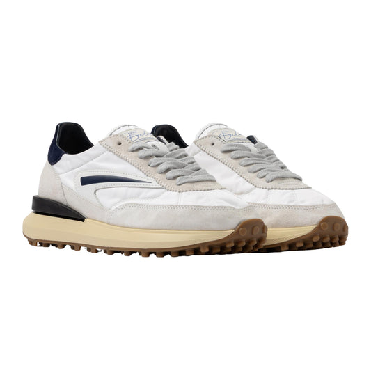 D.A.T.E. Athleta AT-NY-WL sneaker uomo in nylon bianco e blu