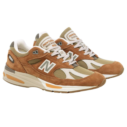 New Balance 991 sneaker uomo in camoscio marrone<BR/>