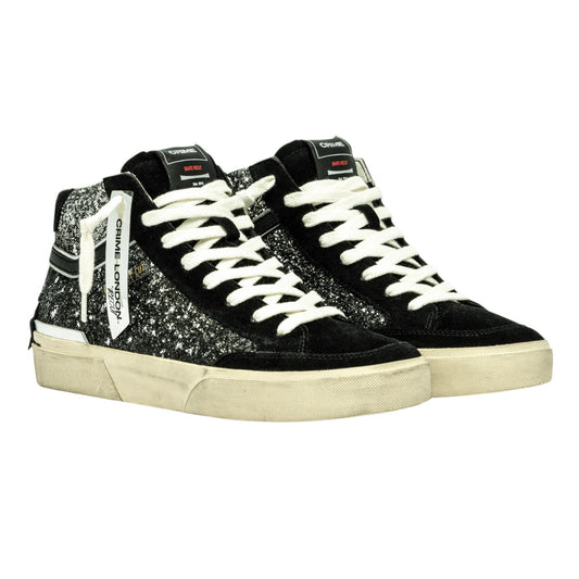 Crime London 25174 Recut High sneakers donna in pelle nera