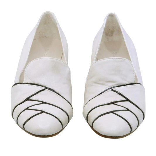 Mocassino donna Kudetà 414700 in pelle bianca e dettaglia in nero