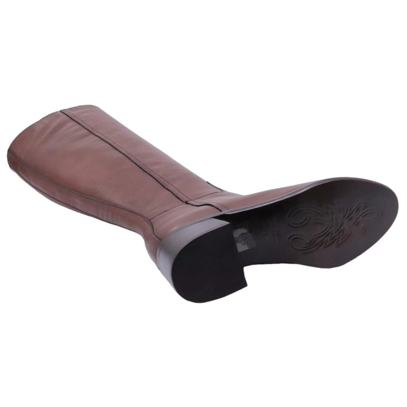 Stivale da donna Curiositè 2125 in pelle morbida di colore cuoio