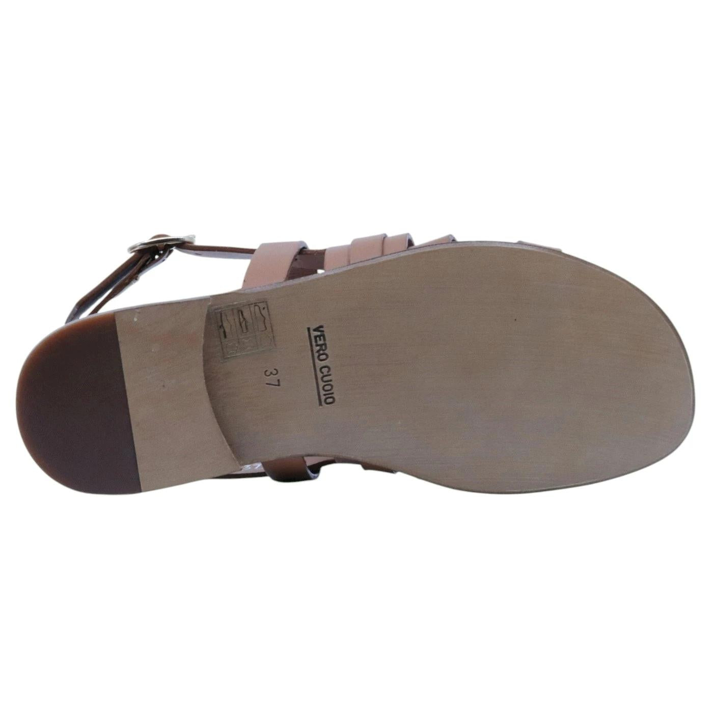 Sandalo donna Triver Flight 606 04 in pelle marrone