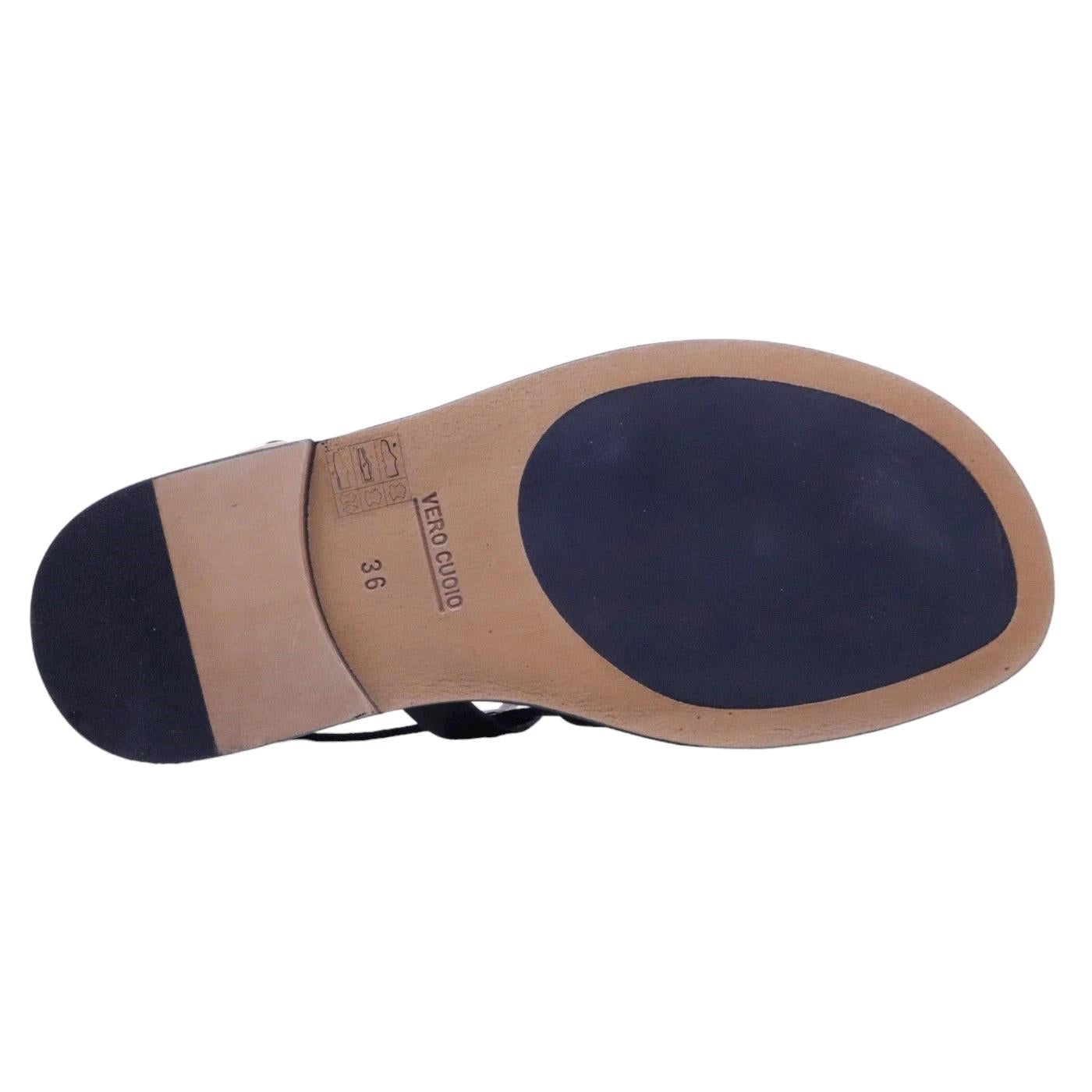 Sandalo donna Triver Flight 725 in pelle nera