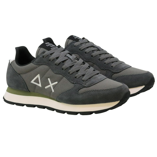 SUN68 Tom Nylon Suede Z45101 sneaker uomo in nylon e suede grigio scuro