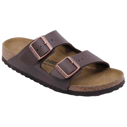 Birkenstock Arizona Birko-Flor sandalo doppia fascia Dark Brown calzata Narrow