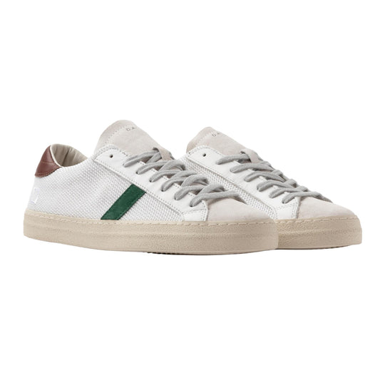D.A.T.E. Hill Low Argegno HL-AR-WN sneaker uomo in pelle bianca e marrone