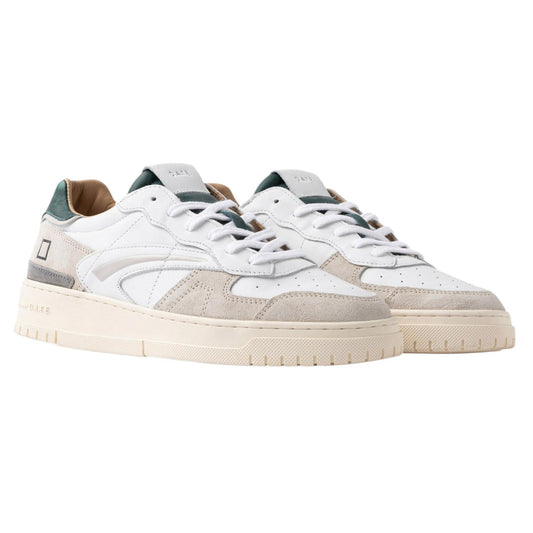 D.A.T.E. Torneo Pure Vintage Calf sneaker uomo pelle bianco-verde