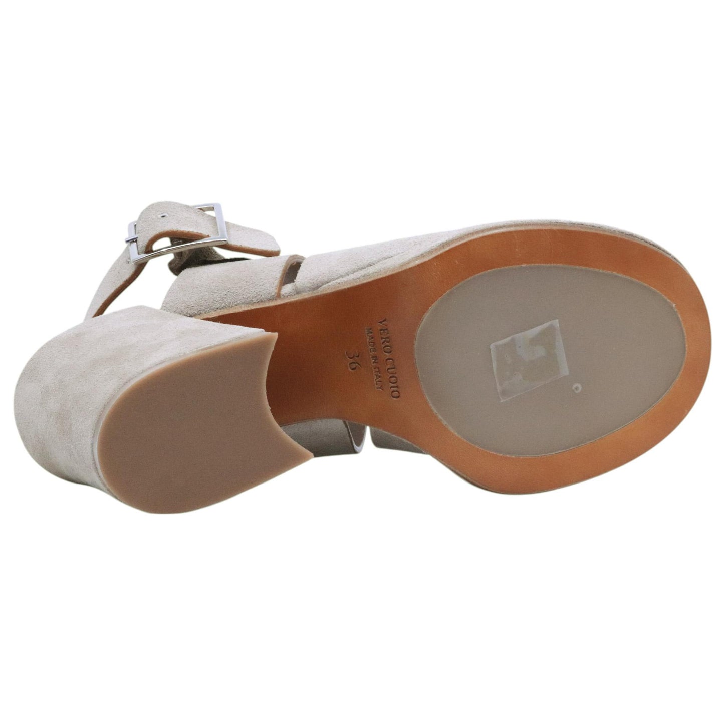 Sandalo con tacco Curiositè 2740 in camoscio taupe