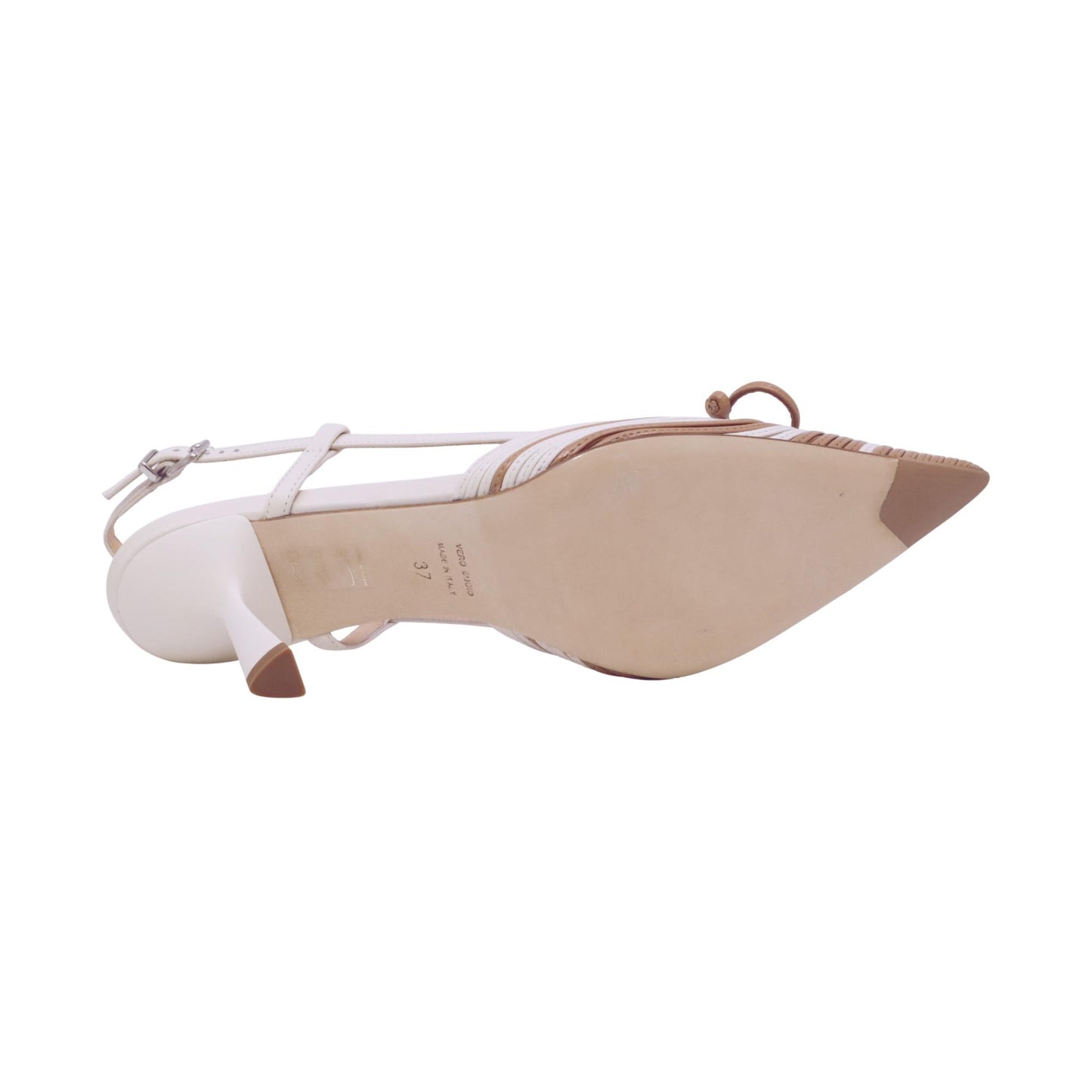 Chantal 1962 3152 slingback donna in pelle capretto avorio con cinturino