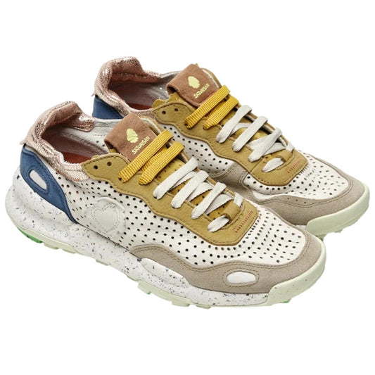 Satorisan Chacrona Laser Premium sneaker donna pelle traforata color girigo chiaro