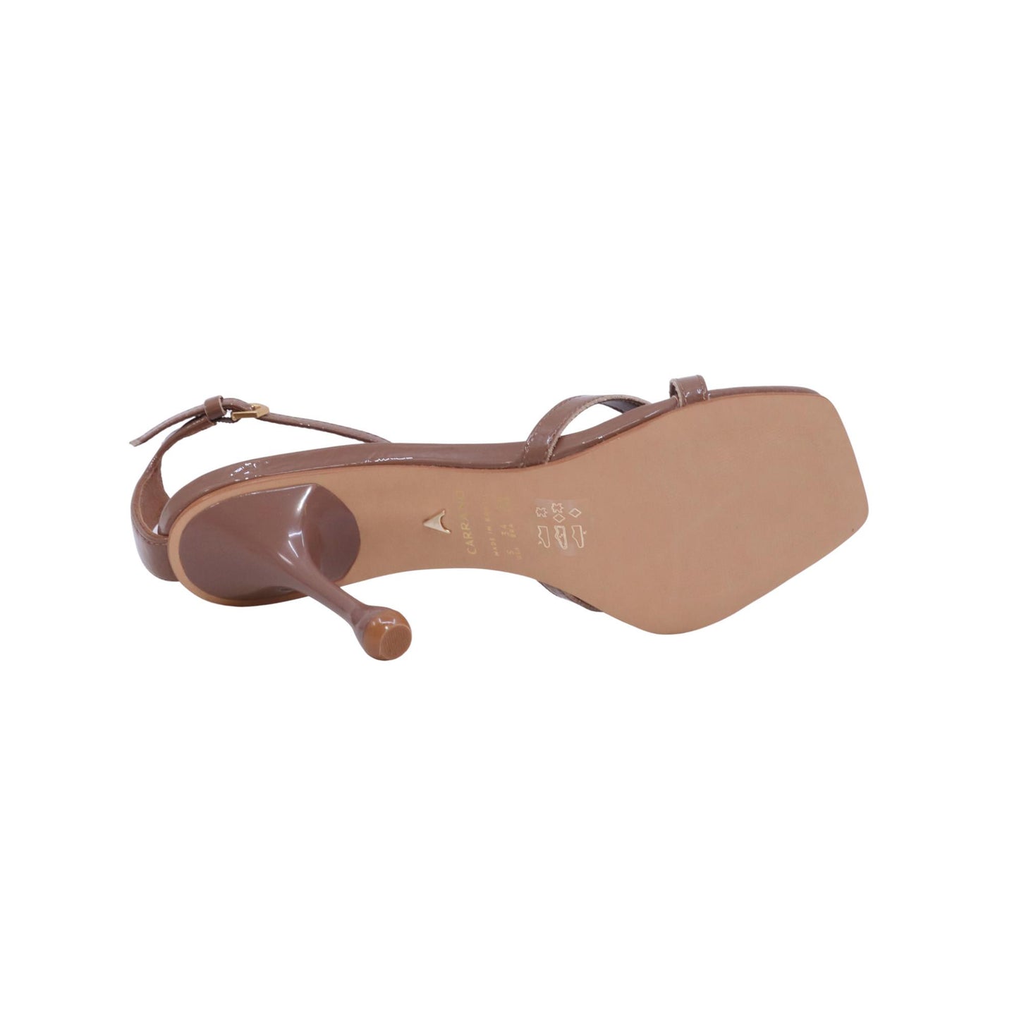 Carrano 804001 sandalo con tacco in vernice color mocha