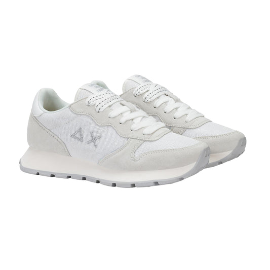 Sun68 Ally Glitter Z36203-01 sneaker donna in camoscio e lurex bianco