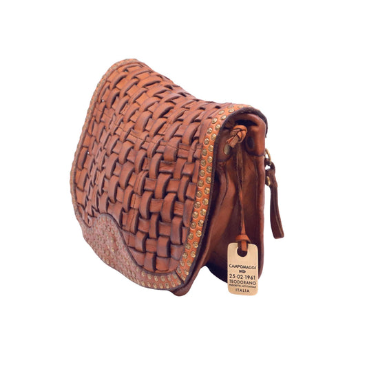 Campomaggi Sofia Bag Anniversary C046470ND-X1755 borsa monospalla donna in pelle cognac edizione limitata 247/500