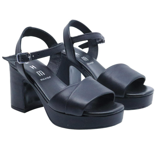 Sandalo con tacco Ehm Randy in pelle nera