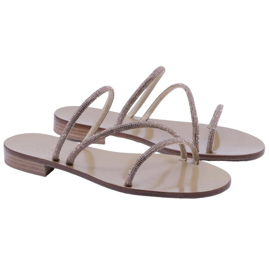 Sandalo caprese Paolo Ferrara 3114 con strass oro luminosi