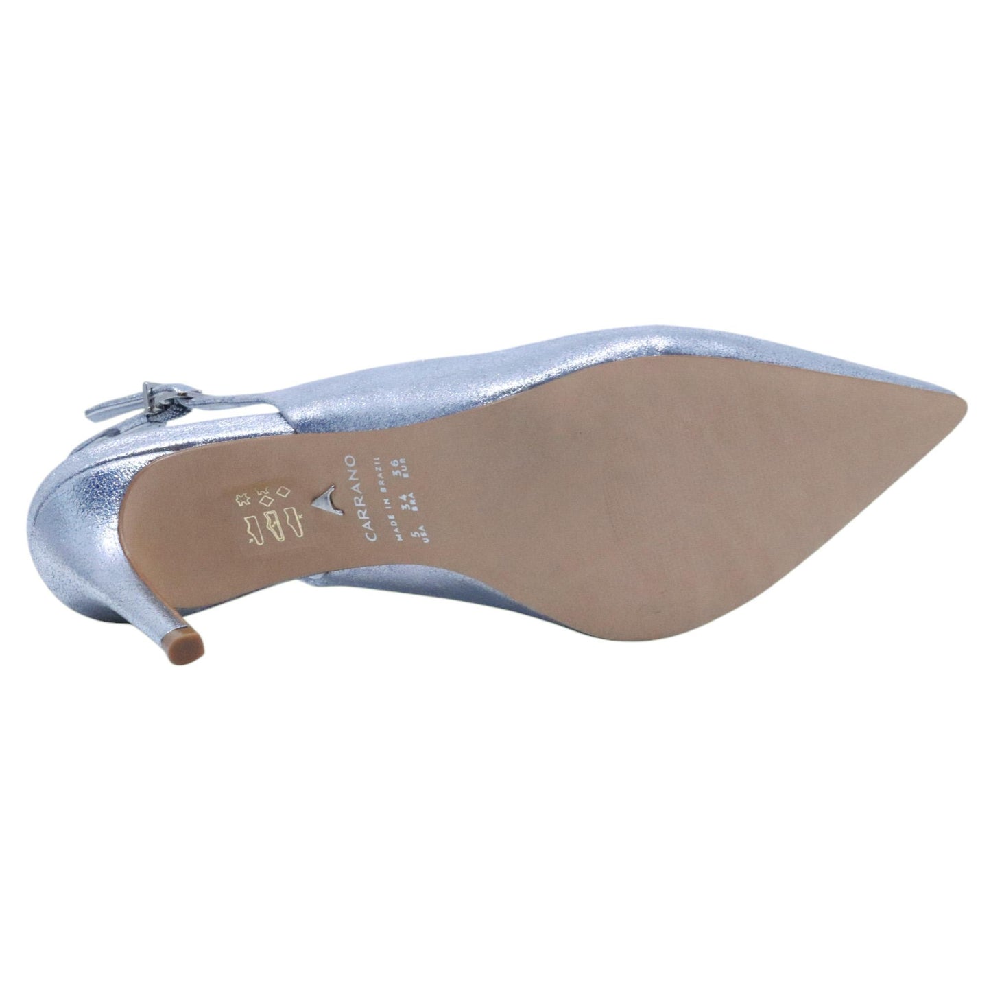 Slingback donna Carrano 195096 in pelle crack argento