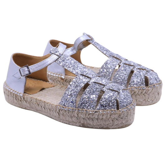 Sandalo donna Lagoa Valencia in glitter argento