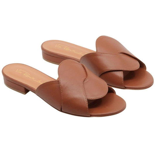 Sandalo donna Via Roma 15 4154 in pelle cuoio e suola in vero cuoio