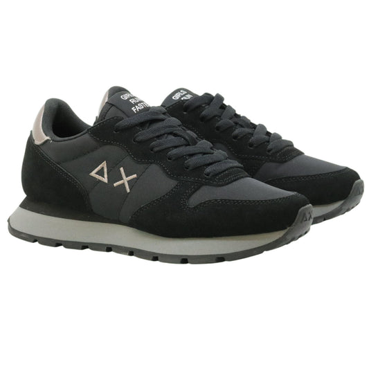 SUN68 Ally Gold Silver Z45202 sneaker donna in nylon e suede nero