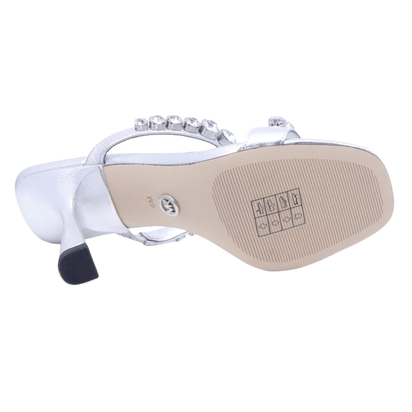 Michael Kors Clara sandalo con tacco in pelle di colore argento