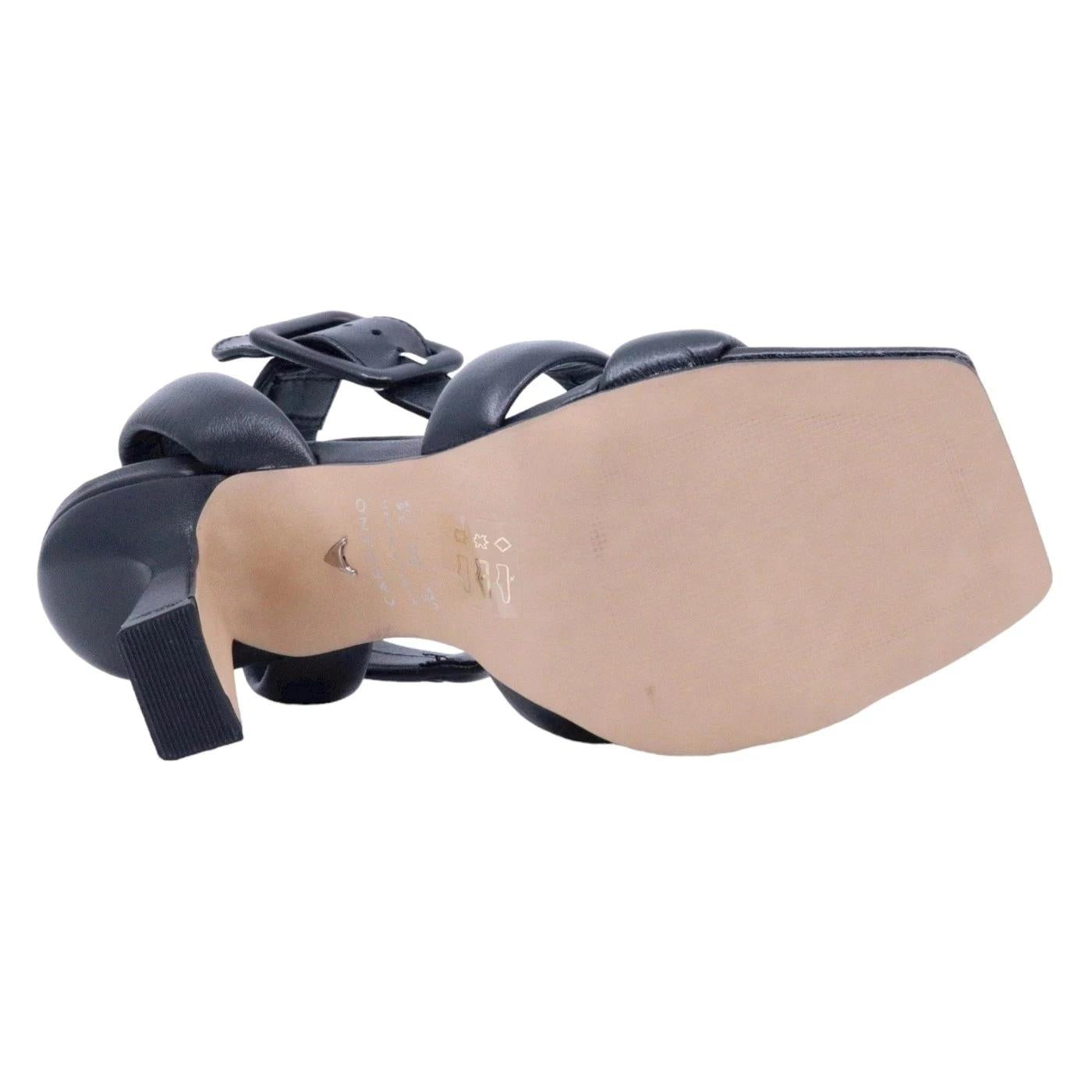 Sandalo donna Carrano 513002 in pelle di colore nero