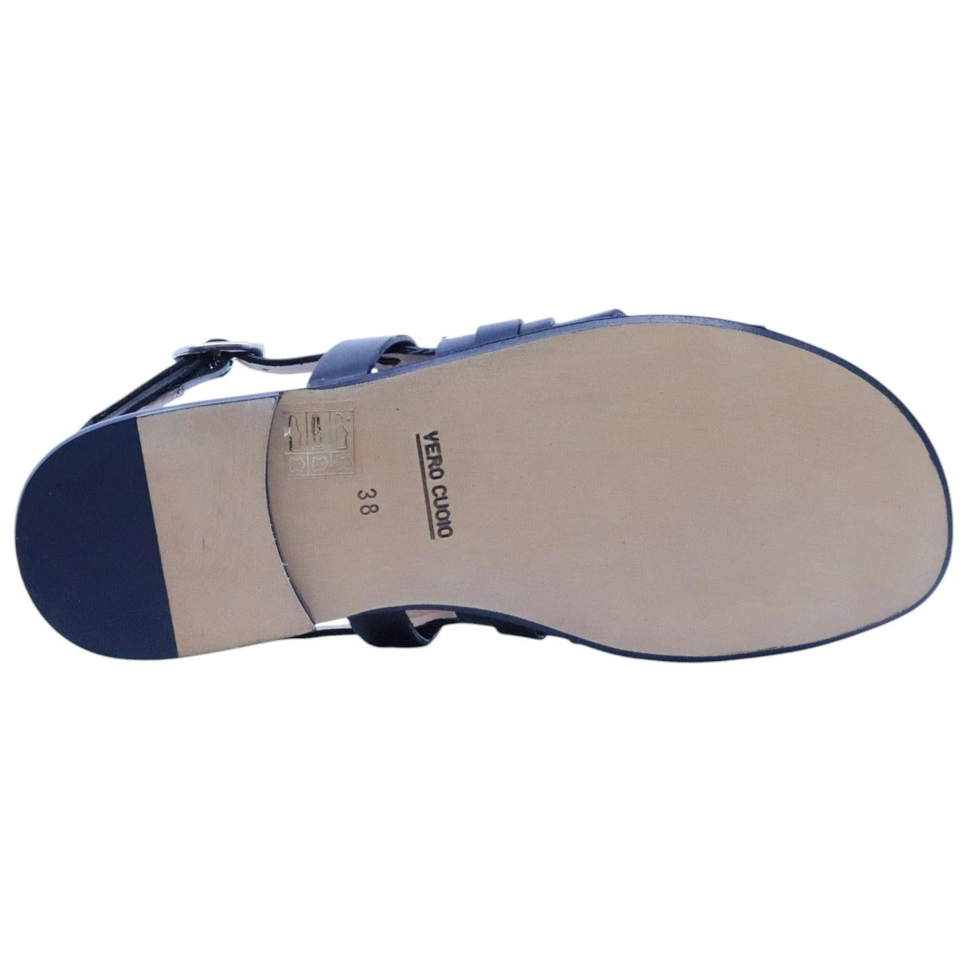 Sandalo donna Triver Flight 606 04 in pelle nera