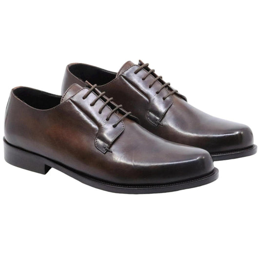 Scarpa Derby uomo Crispiniano 490 in pelle testa di moro
